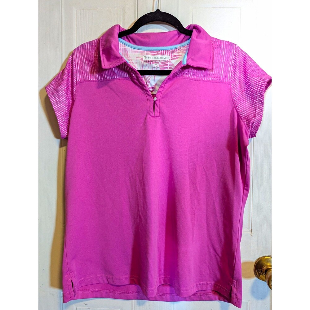 Pebble Beach Dry-Luxe Performance Women’s Pink Golf Polo XL Breathable Mesh